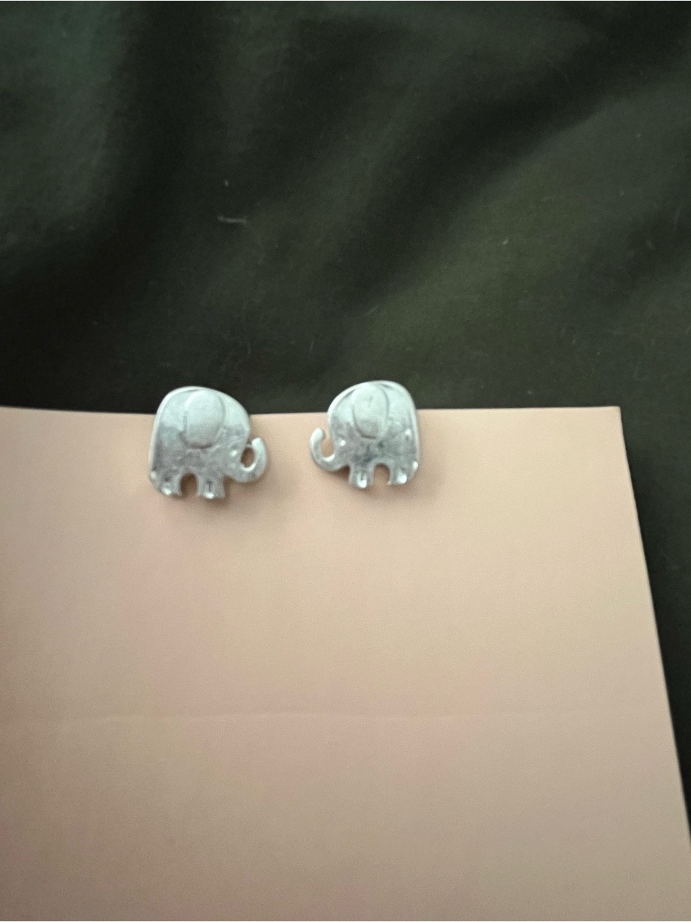 Silver Elephant Stud Earrings - Cute Animal Design